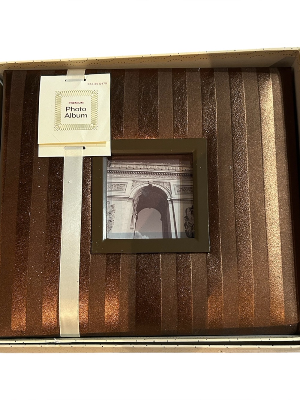 Target Bronze Striped Photo Album with Satin Accent